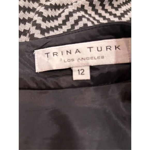 Trina Turk EUC 12 grey black pattern lined pencil skirt w/side pockets - Picture 5 of 7